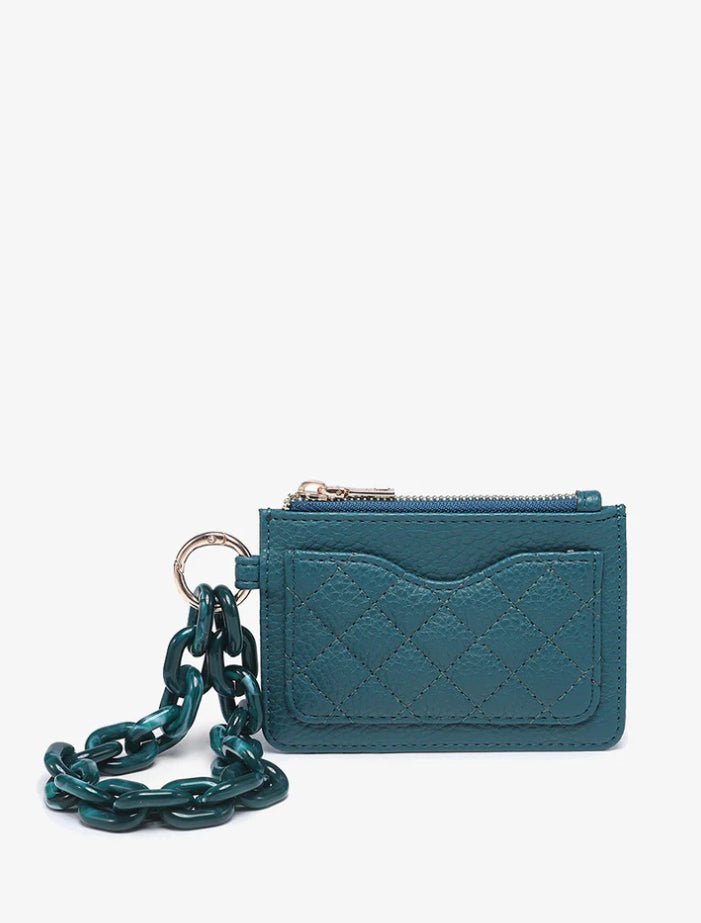 Rhodes Vegan RFID Quilted Bangle Peacock - Fleur-De-Lis Boutique