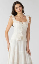 Dex Ecru Eylet Top - Fleur - De - Lis Boutique