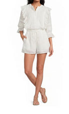 Elan Romper 3/4 Sleeve White - Fleur - De - Lis Boutique