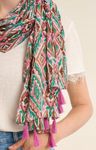 Molly Bracken Large Printed Scarf/Sarong - Fleur - De - Lis Boutique