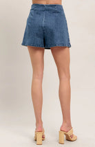 Hearts Eye Denim Skort Medium Indigo - Fleur - De - Lis Boutique