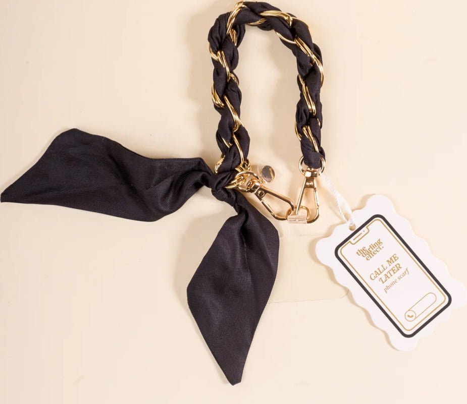 Call Me Later Phone Scarf Black - Fleur-De-Lis Boutique