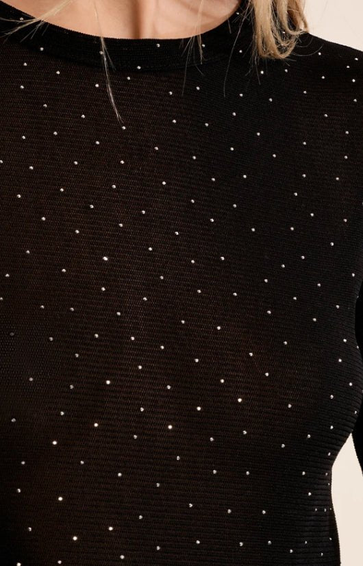 Molly Bracken Black Sheer Dot Top - Fleur-De-Lis Boutique