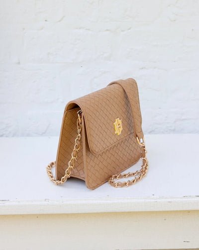 Caroline Hill Evelyn Crossbody Woven Tan - Fleur-De-Lis Boutique