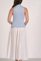 Elan Collared Knit Vest Blue - Fleur - De - Lis Boutique