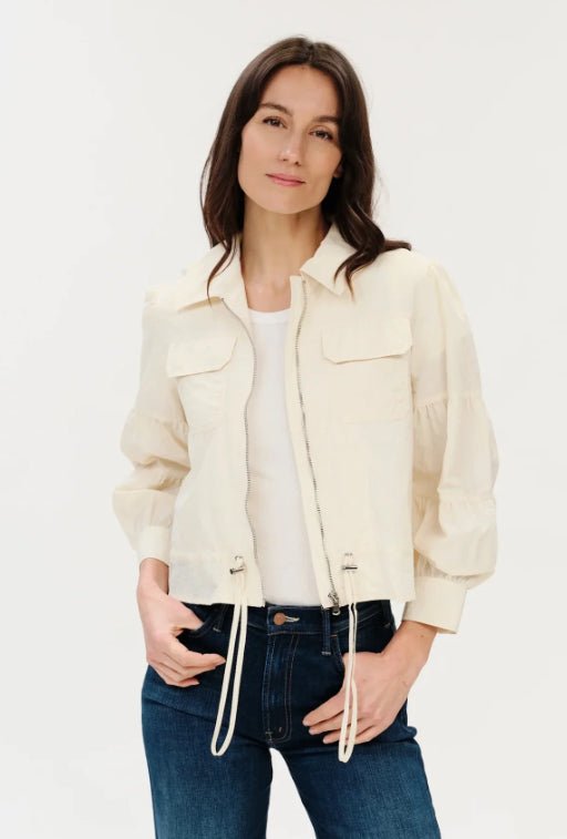 Six Fifty Madeline Cinched Waist Jacket White - Fleur-De-Lis Boutique