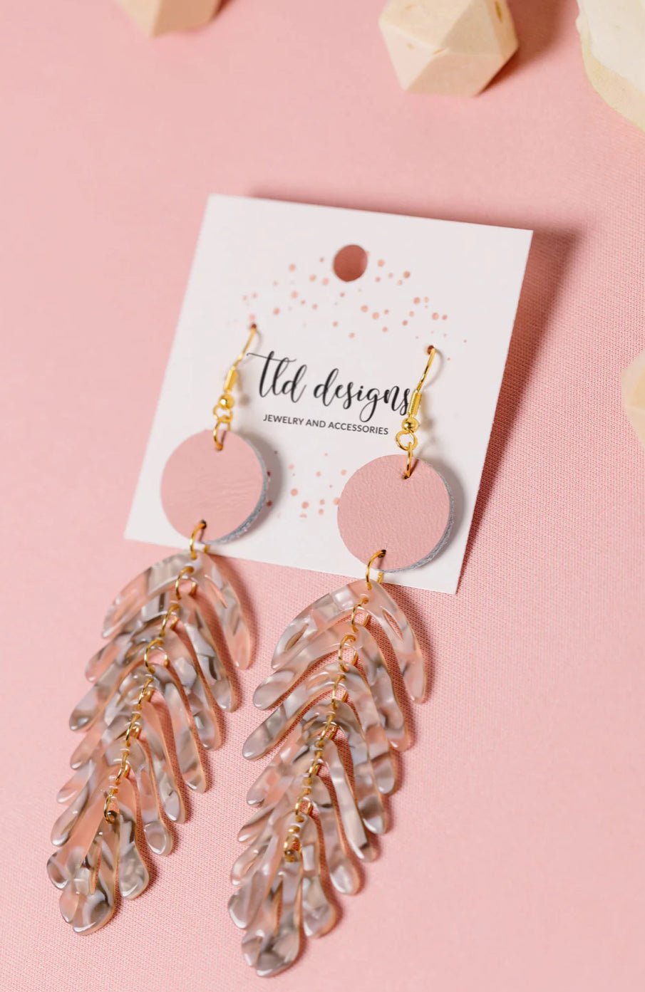 Blush Palms Earrings - Fleur - De - Lis Boutique