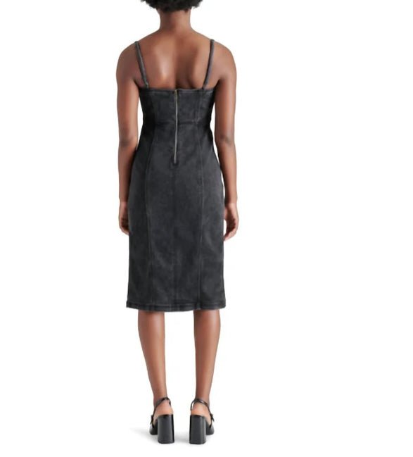 Steve Madden Giselle Denim Dress Washed Black - Fleur - De - Lis Boutique