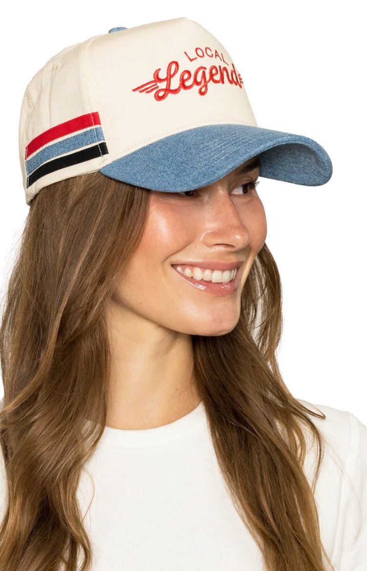 Friday Feelin Local Legend Trucker Hat Denim - Fleur - De - Lis Boutique