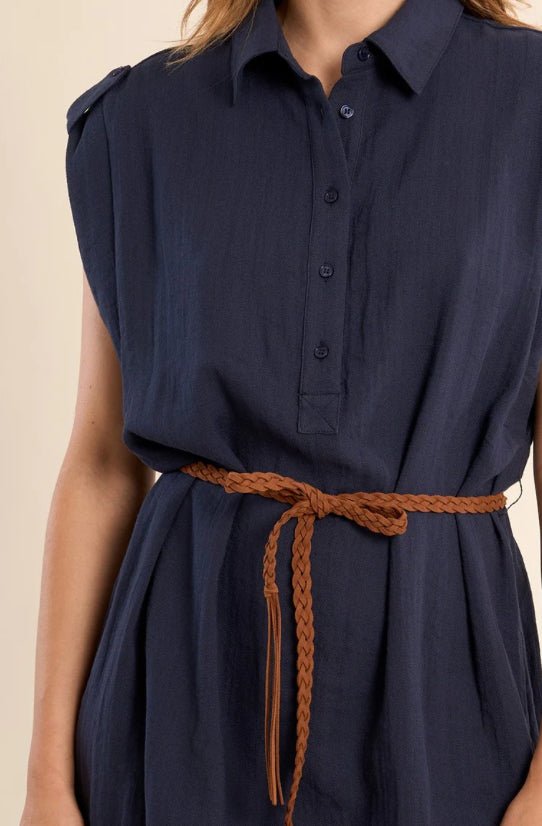 Molly Bracken Navy Woven Dress - Fleur - De - Lis Boutique