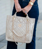 Caroline Hill Kinzley Gold Shimmer Tote - Fleur-De-Lis Boutique
