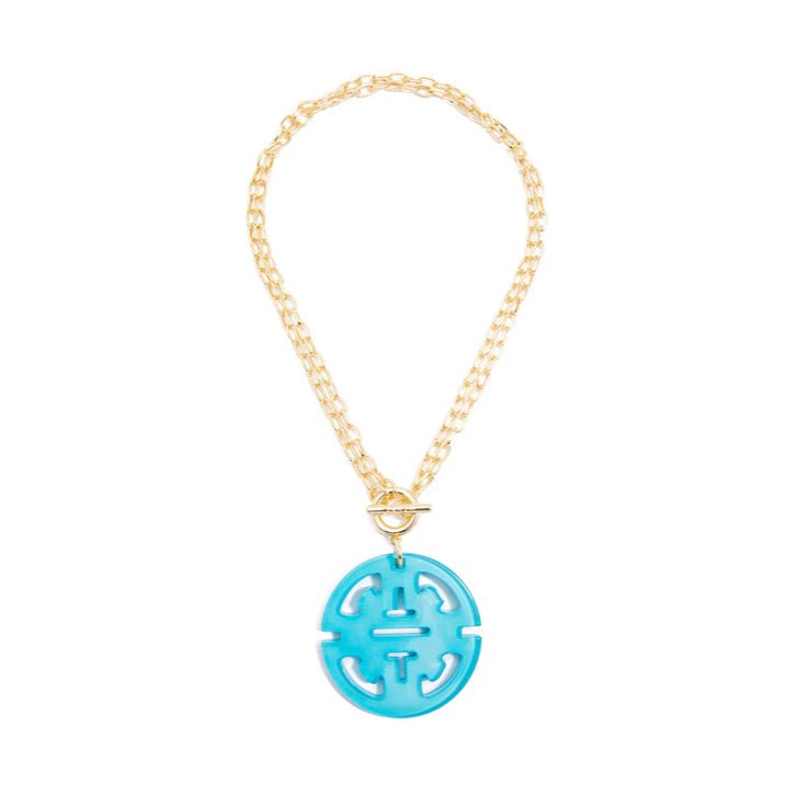 Zenzii Traveling Resin Pendant Necklace Blue - Fleur - De - Lis Boutique