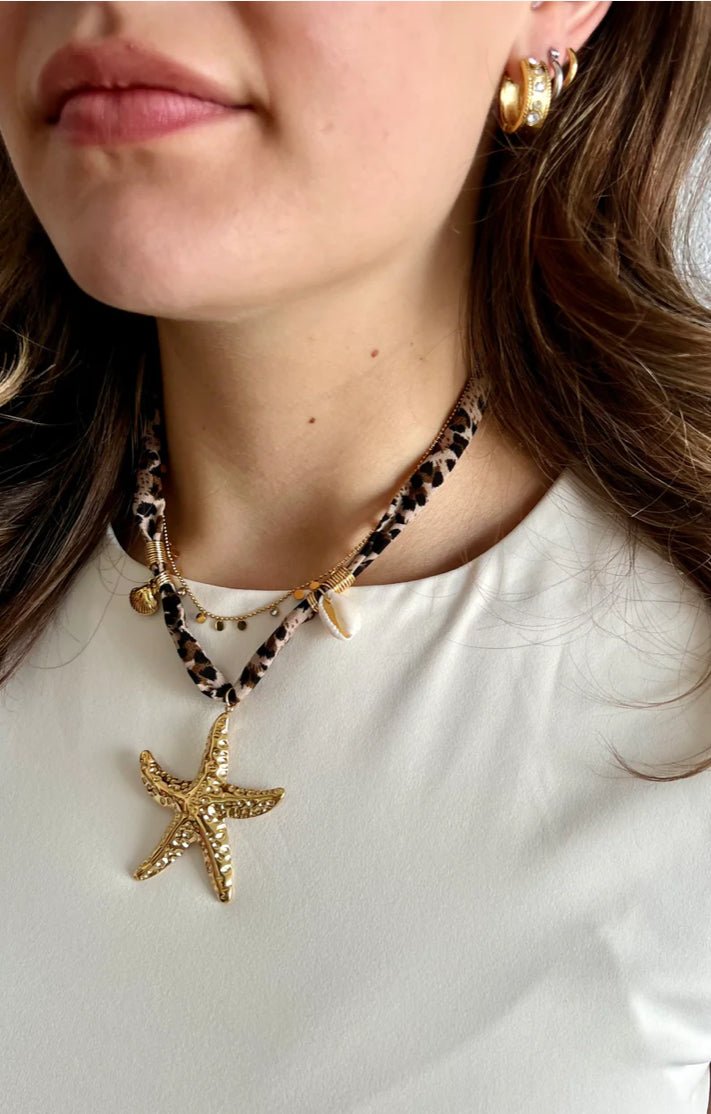 BELJOY Mallory Leopard Scarf Necklace - Fleur-De-Lis Boutique