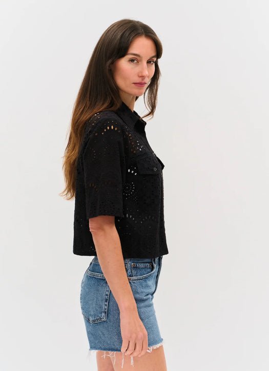 Six Fifty Tove Eyelet Top Black - Fleur - De - Lis Boutique