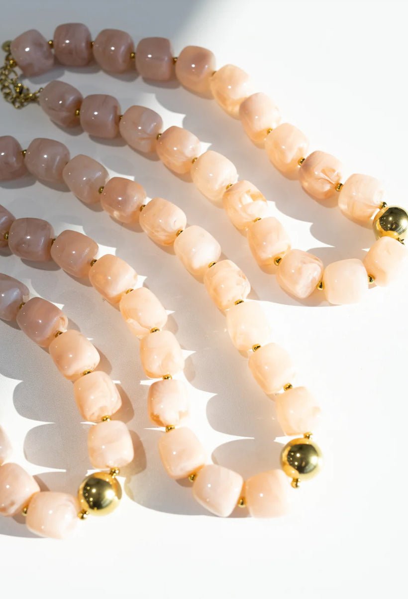 BELJOY Noemi Chunky Beaded Necklace Light Pink - Fleur-De-Lis Boutique