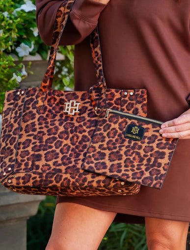 Caroline Hill Sophie Studded Tote Spotted Saddle - Fleur-De-Lis Boutique