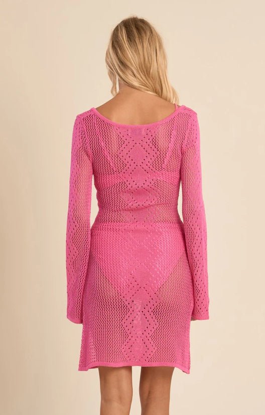 Molly Bracken Short Crochet Beach Dress Pink - Fleur - De - Lis Boutique