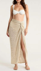 Elan Beige Wrap Skirt - Fleur - De - Lis Boutique