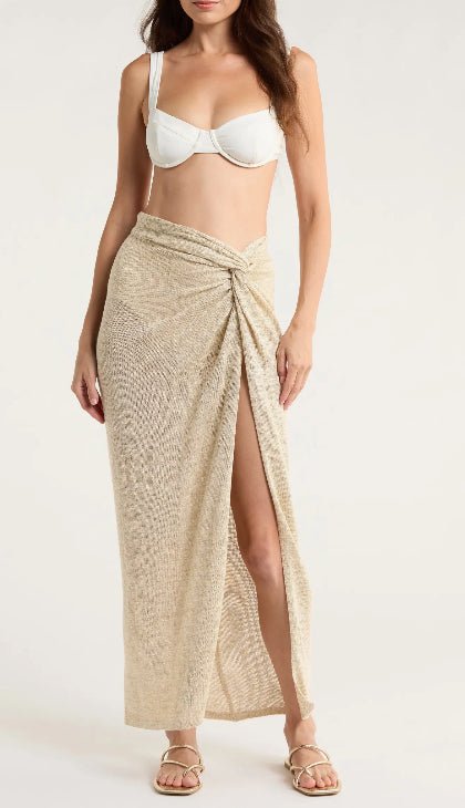 Elan Beige Wrap Skirt - Fleur - De - Lis Boutique