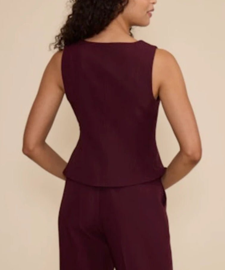 Lucy Paris Leanne Peplum Top Wine - Fleur-De-Lis Boutique
