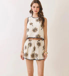TCEC Embroidered Palm Shorts - Fleur-De-Lis Boutique