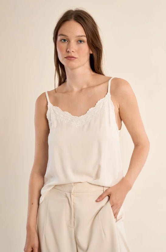 Molly Bracken white lace camisole