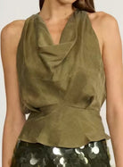 Lucy Paris Lexi Halter Wrap Top Olive - Fleur-De-Lis Boutique