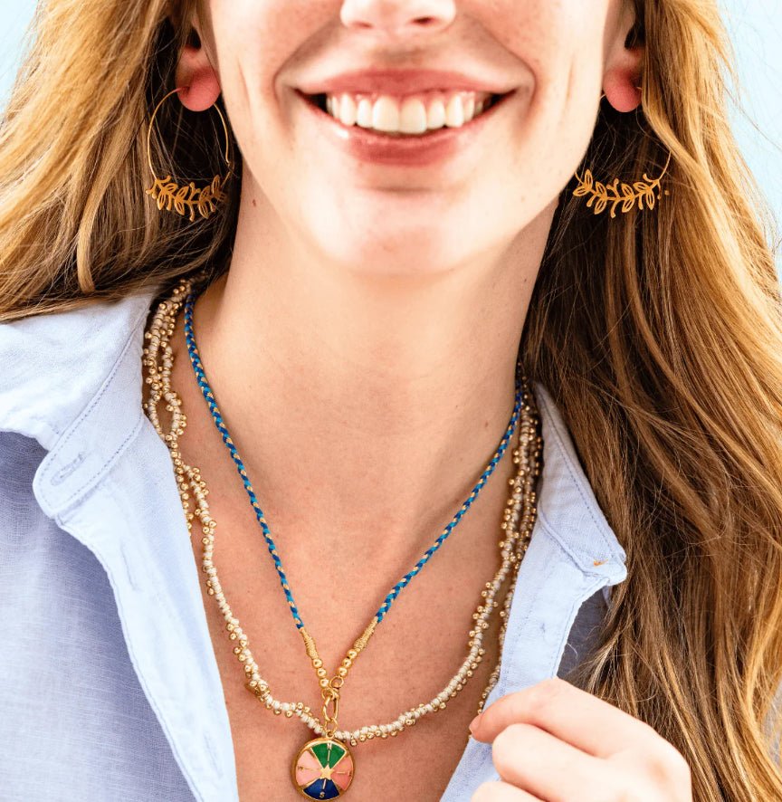 Ink + Alloy Maria Braided Necklace Blue - Fleur - De - Lis Boutique