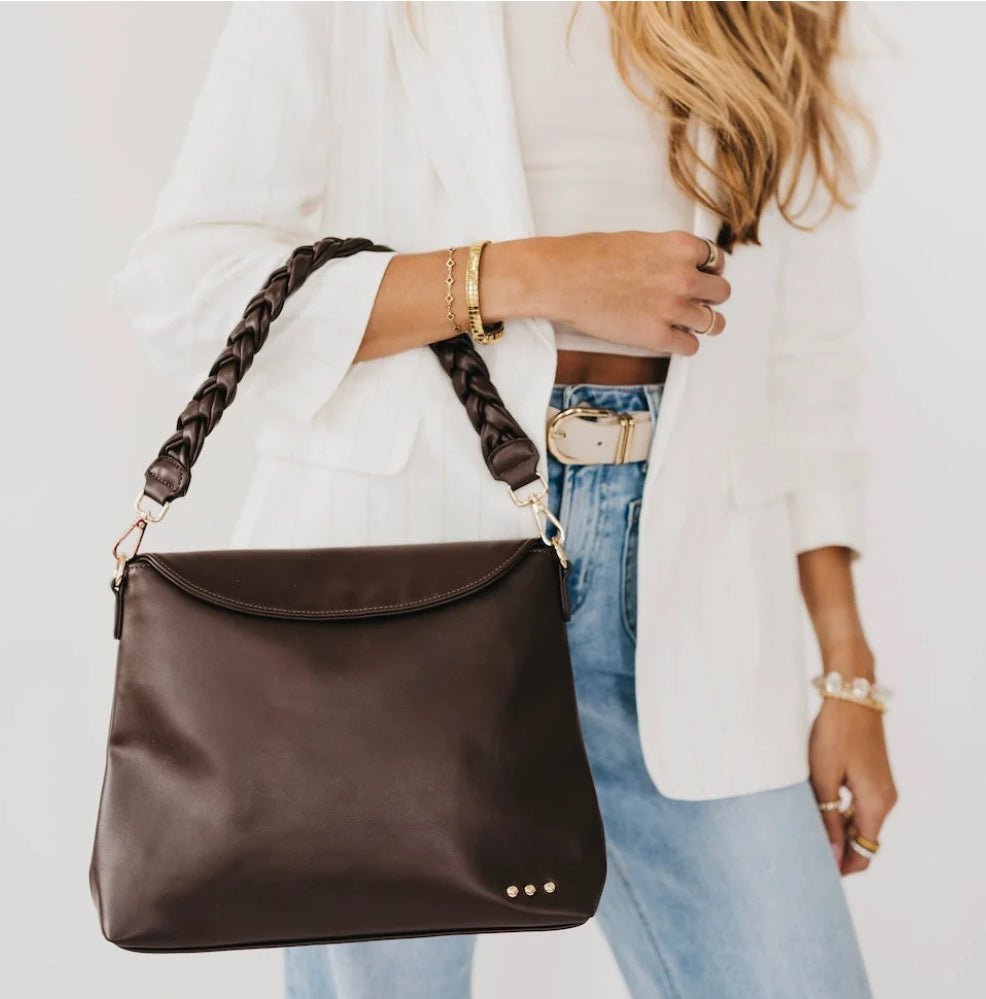 Shay Crossbody Bag Chocolate - Fleur-De-Lis Boutique