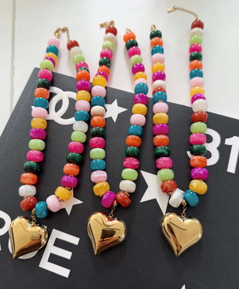 Chansutt Pearls Colorful Heart Necklace - Fleur-De-Lis Boutique