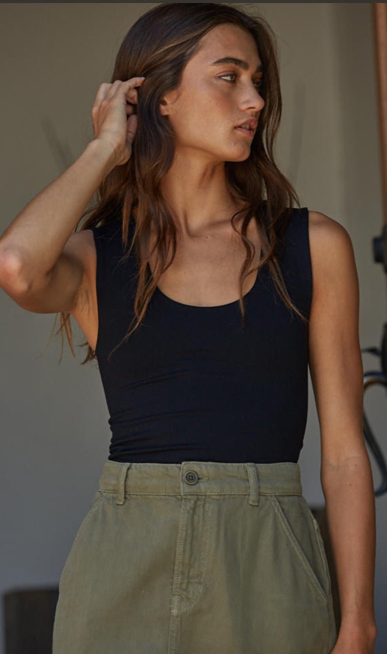 Double Layer Jac Tank Black - Fleur - De - Lis Boutique