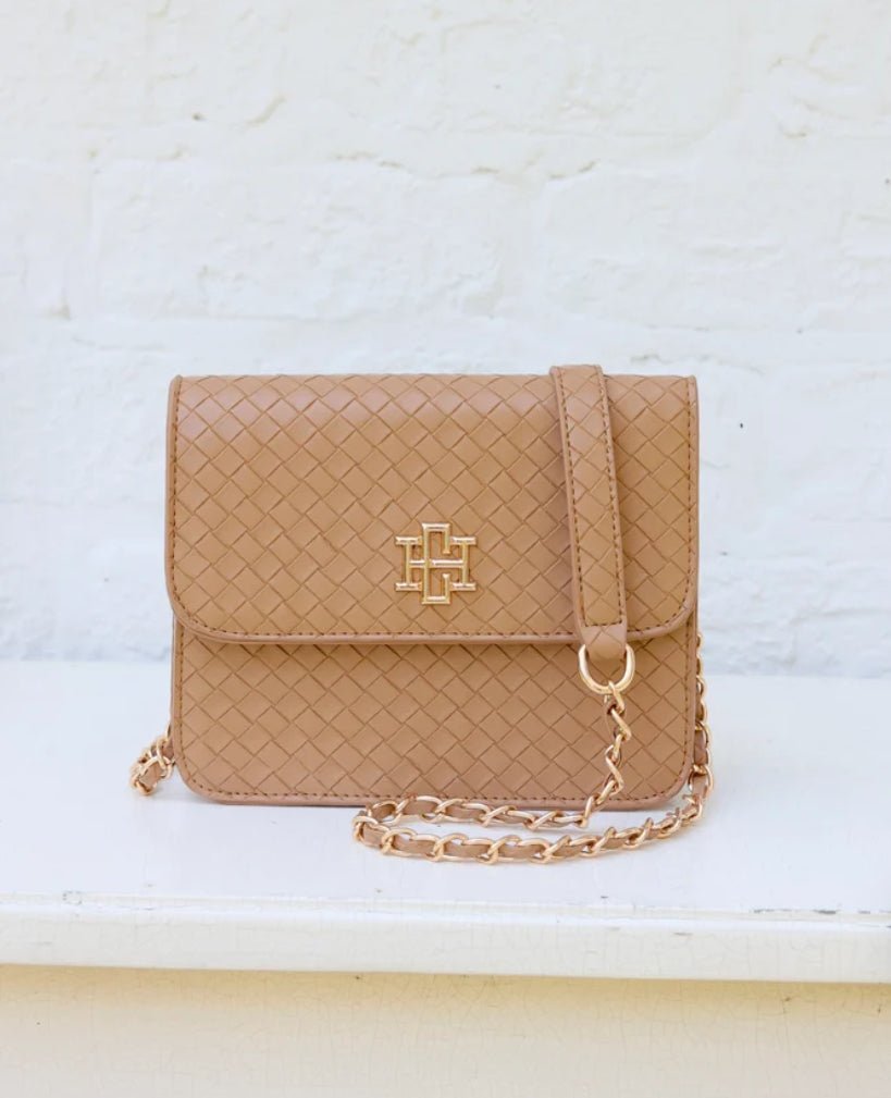Caroline Hill Evelyn Crossbody Woven Tan - Fleur-De-Lis Boutique