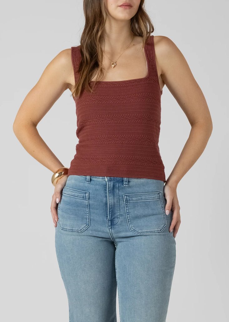 Dex Square Neck Textured Tank - Fleur-De-Lis Boutique