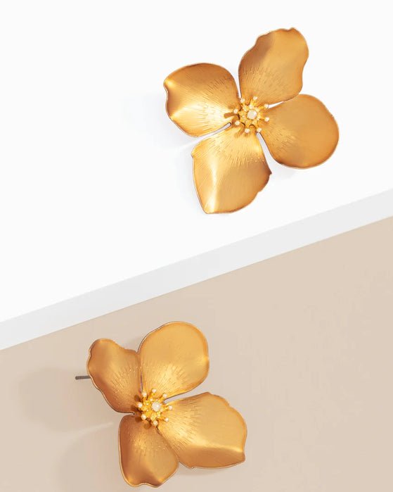 Zenzii Garden Party Metal Flower Earrings - Fleur - De - Lis Boutique