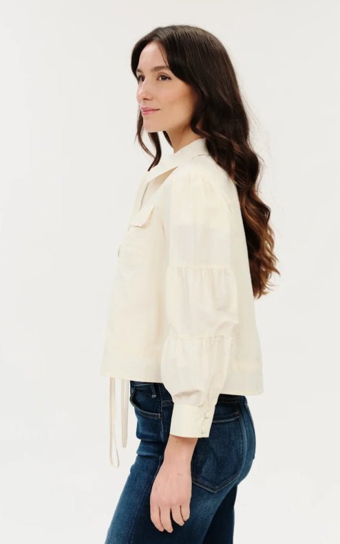 Six Fifty Madeline Cinched Waist Jacket White - Fleur-De-Lis Boutique