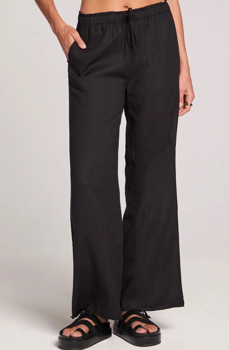 Saltwater Luxe Pull On Pant Black - Fleur-De-Lis Boutique