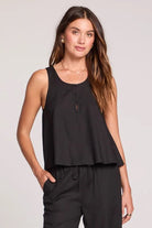 Saltwater Luxe A-Line Tank Black - Fleur-De-Lis Boutique