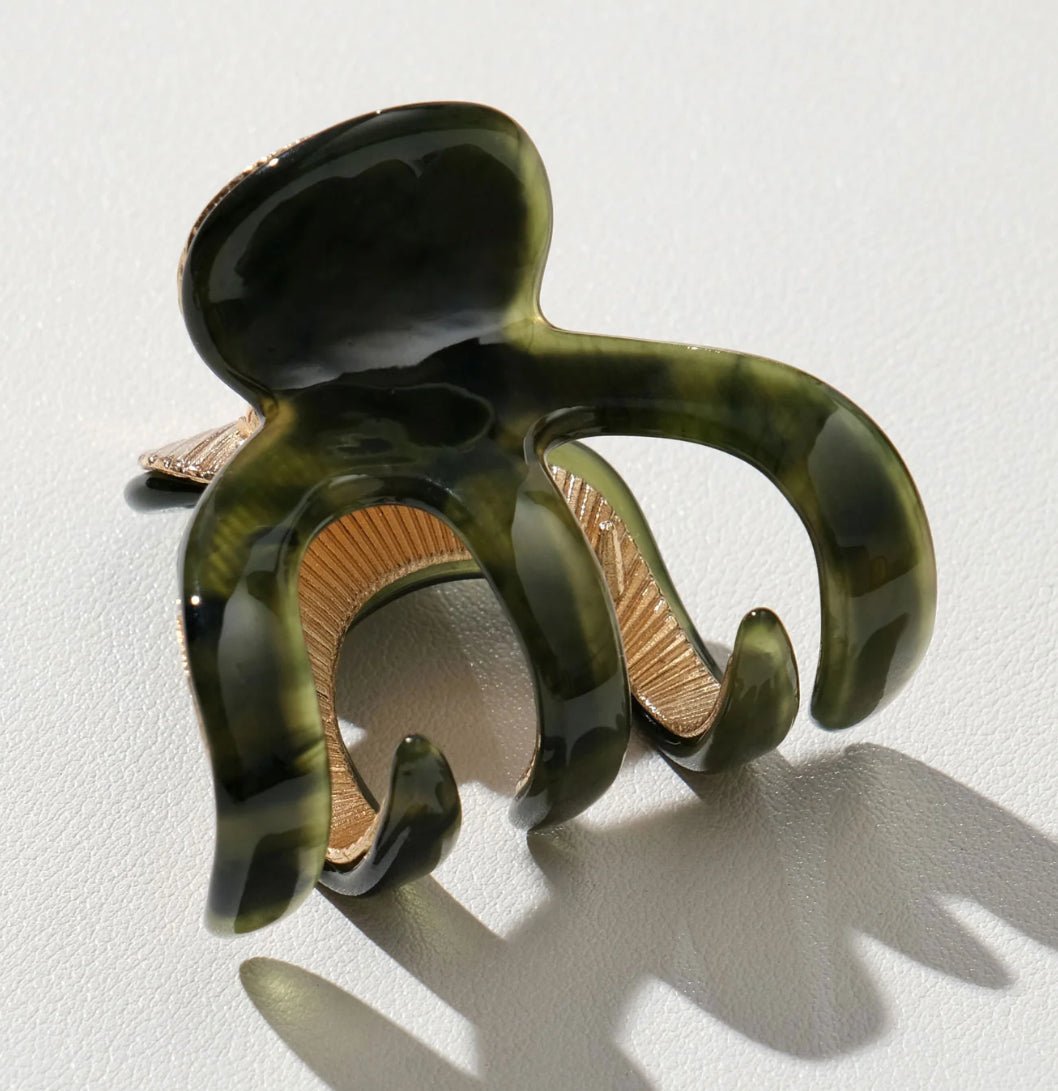 addoro Jade Octopus Metal Claw Clip Small - Fleur-De-Lis Boutique