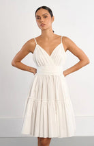 Molly Bracken White Woven Mini Tie Back Dress - Fleur - De - Lis Boutique