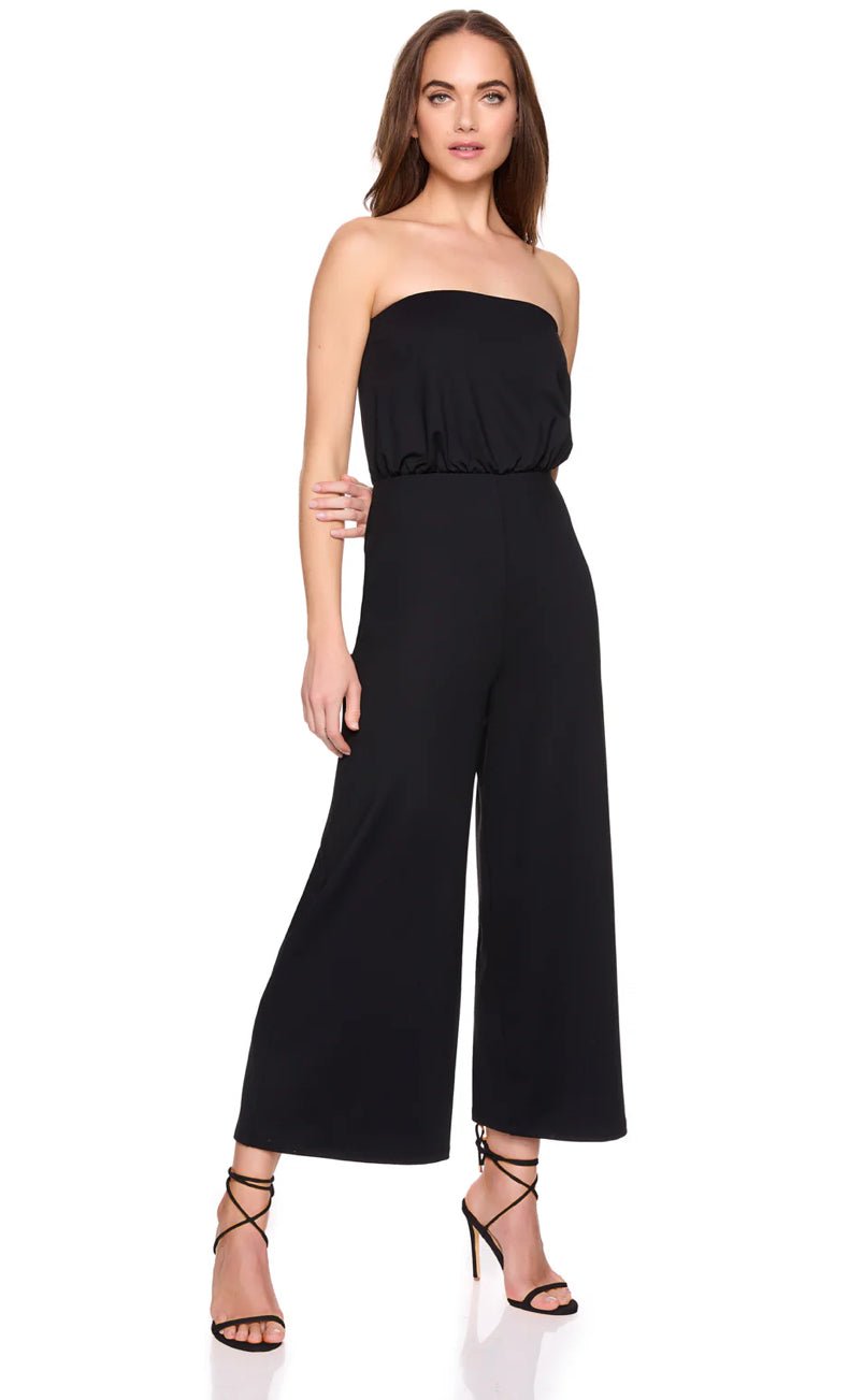 Susana Monaco Blouson Crop Jumpsuit Black - Fleur - De - Lis Boutique