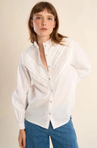 Molly Bracken Cotton Shirt with Lace Detail White - Fleur - De - Lis Boutique