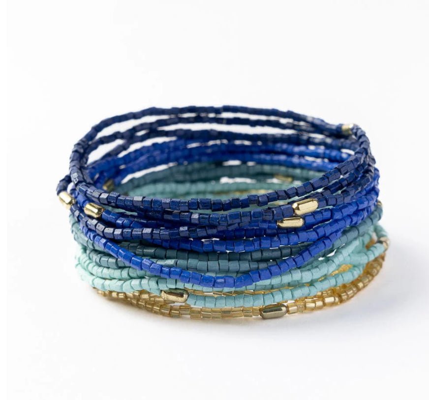 Ink + Alloy Chelsea 18 Strand Luxe Bracelet Set Blue - Fleur - De - Lis Boutique