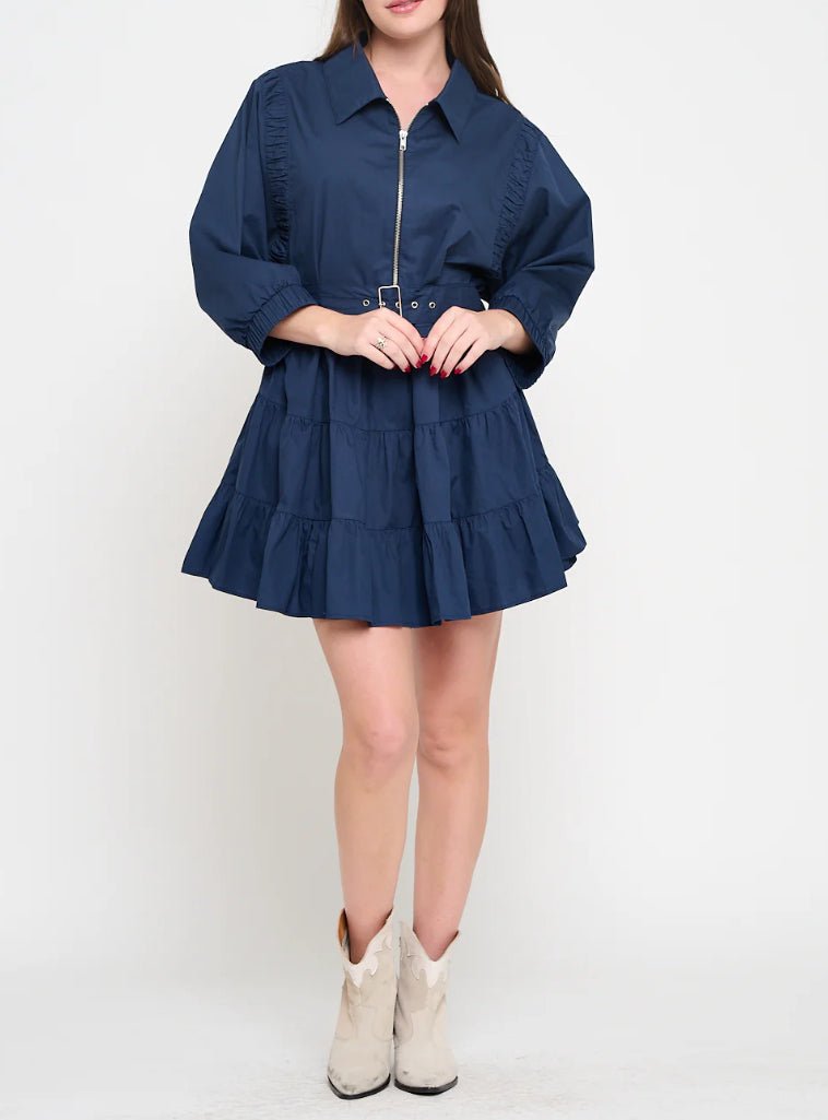 Meet Me In Santorini Poplin Zip Dress - Fleur - De - Lis Boutique