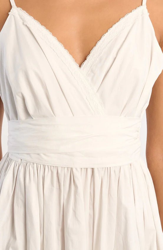 Molly Bracken White Woven Mini Tie Back Dress - Fleur - De - Lis Boutique