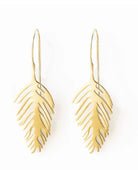 Ink + Alloy Flora Small Palm Leaf Brass Earrings - Fleur - De - Lis Boutique