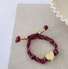 Knotty Cord Heart Bracelet Maroon - Fleur-De-Lis Boutique