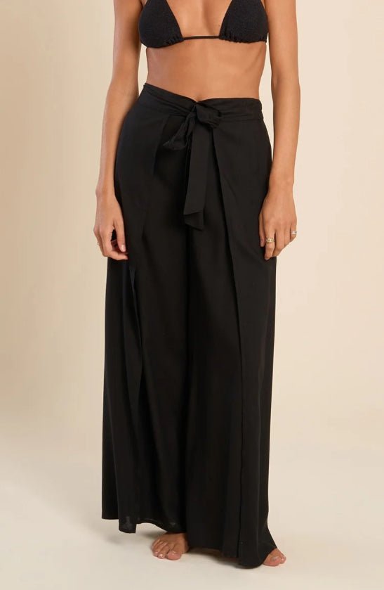 Molly Bracken Wide Waistband Tie Pants - Fleur - De - Lis Boutique