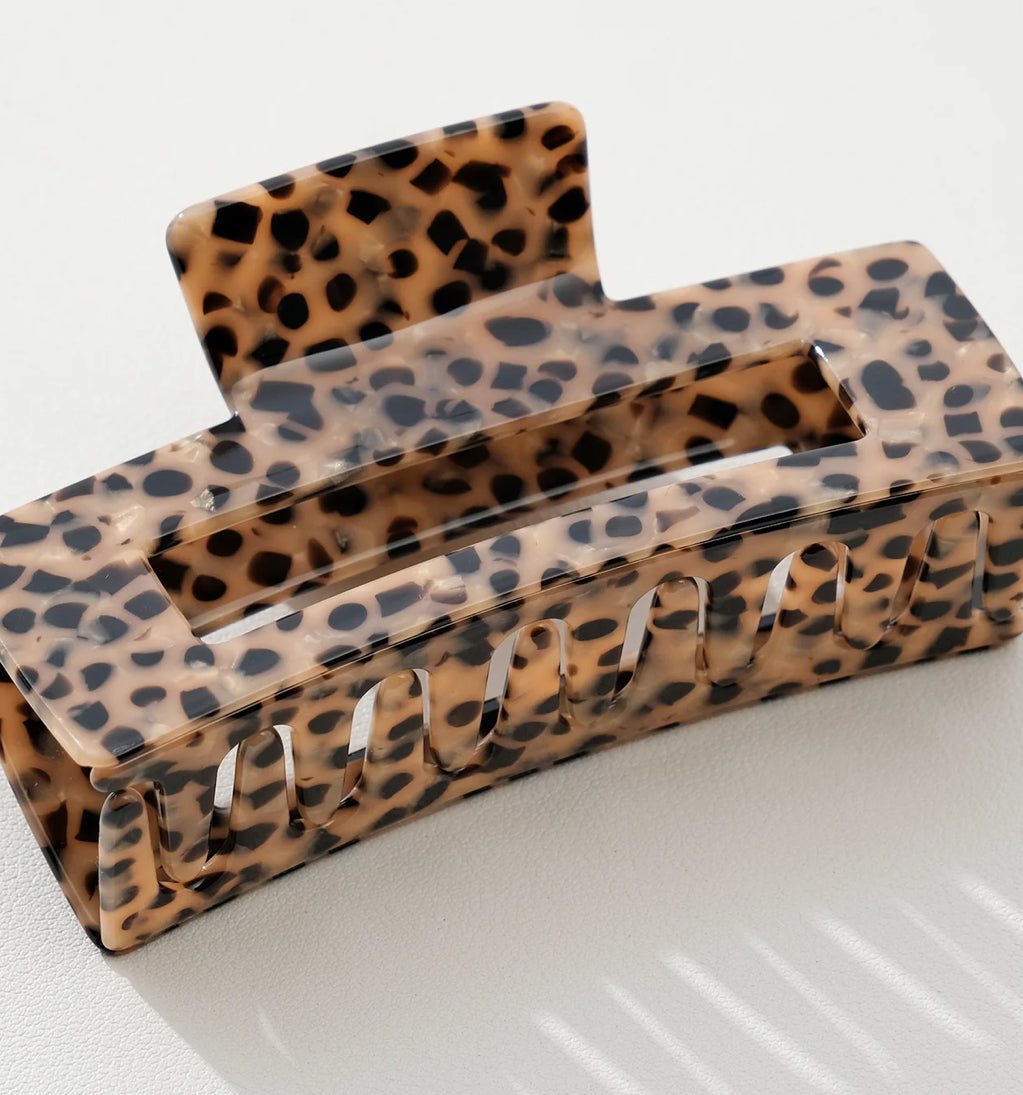 adorro Luna Large Rectangle Claw Clip Wild Leopard - Fleur-De-Lis Boutique