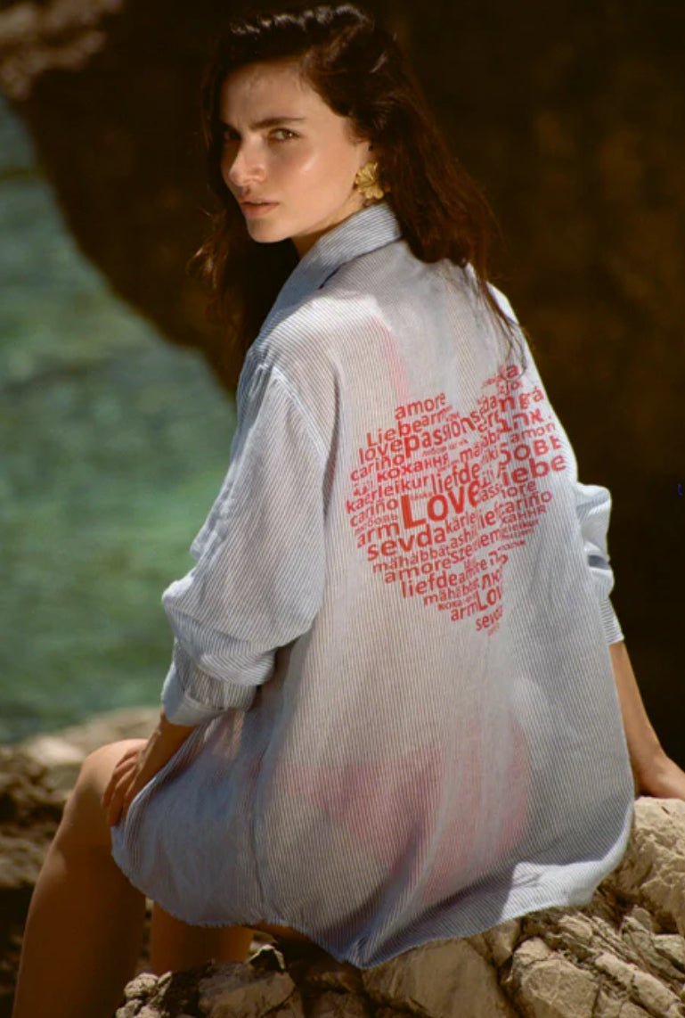 Elan Heart Button Down Shirt Cover Up - Fleur - De - Lis Boutique
