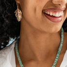 Ink + Alloy Flora Small Palm Leaf Brass Earrings - Fleur - De - Lis Boutique